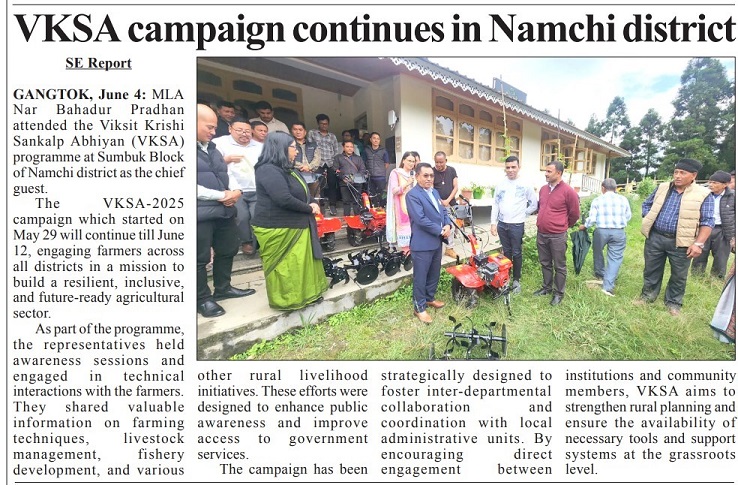 VKSA campaign continues in Namchi district