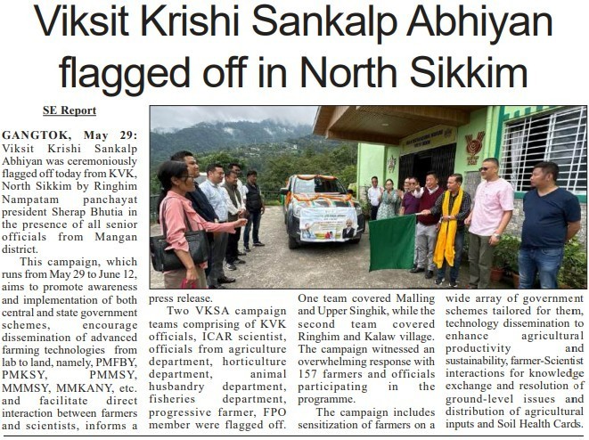 Viksit Krishi Sankalp Abhiyan flagged off in North Sikkim