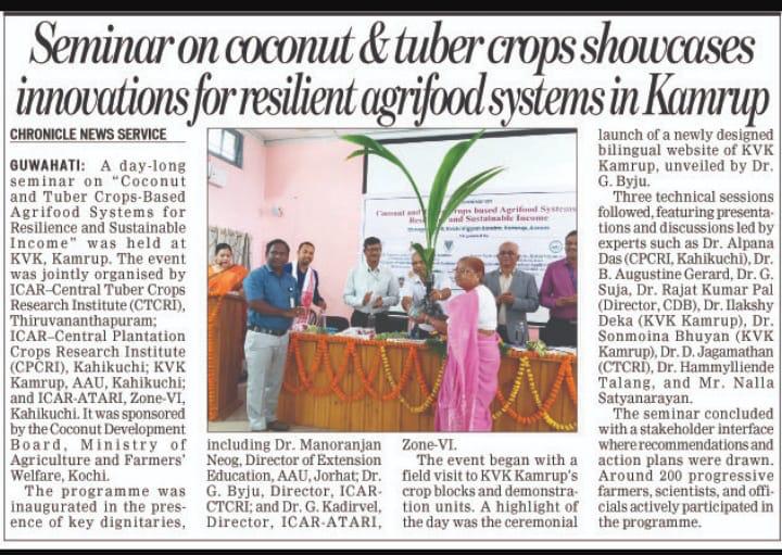 Seminar on coconut and tuber crops showcases innovations for resilient agrifood systems in Kamrup