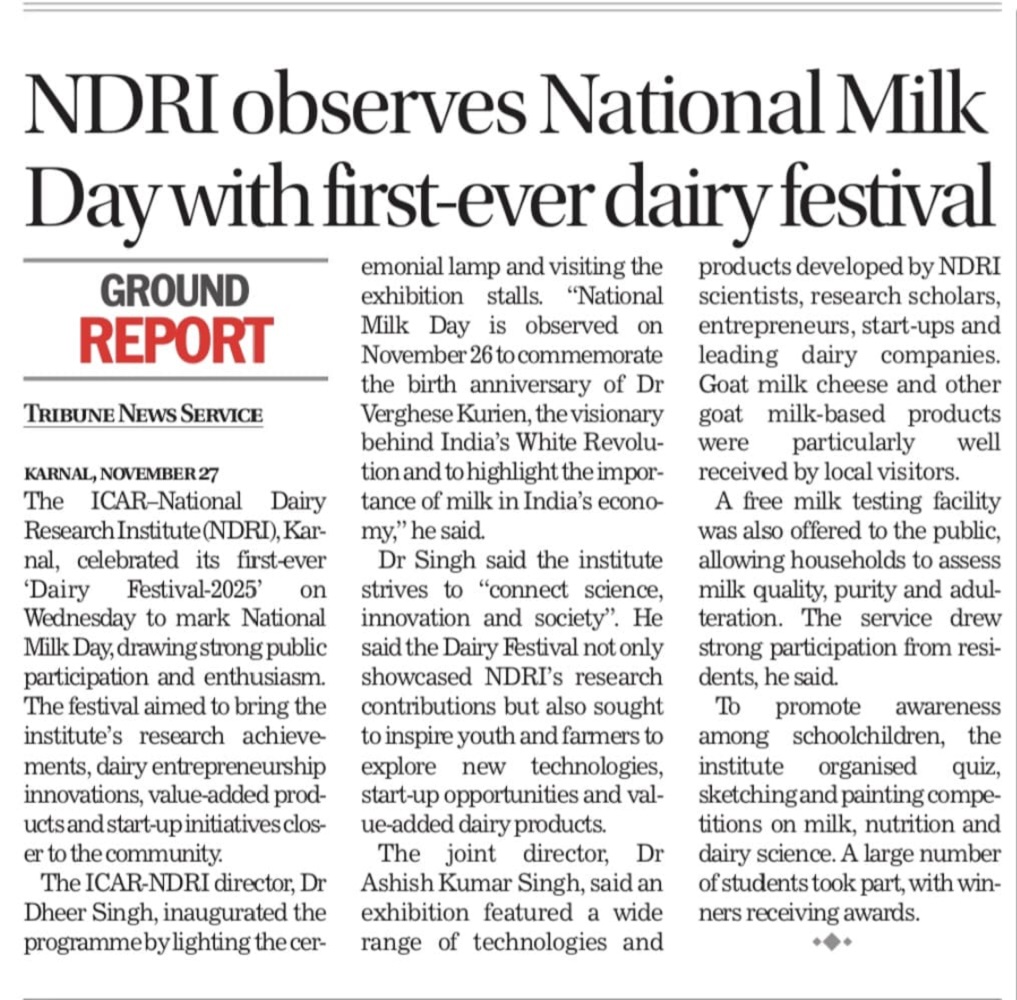 NDRI observes National Milk Day with first-ever dairy festival