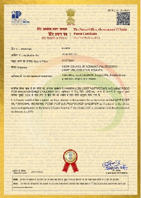 ICAR-ATARI, Kolkata Secures Patent for Low-Cost Nutritional Weaning Food for Malnourished Children