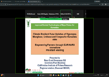 Pre-Kharif meeting on Pulses for Dissemination of Improved technologies for major pulse crops in convergence mode for Karnataka State