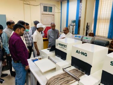 ICAR-NINFET Showcases New Age Natural Fibre Technologies to the Union Minister Shri Ram Nath Thakur